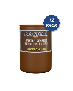 (Case of 12) Petro Clear 40530W-AD Particulate Removing & Water Sensing Spin-on Filter