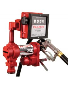 Fill-Rite 12V DC 20GPM Heavy-Duty Fuel Transfer Pump with Mechanical Meter, Manual Nozzle