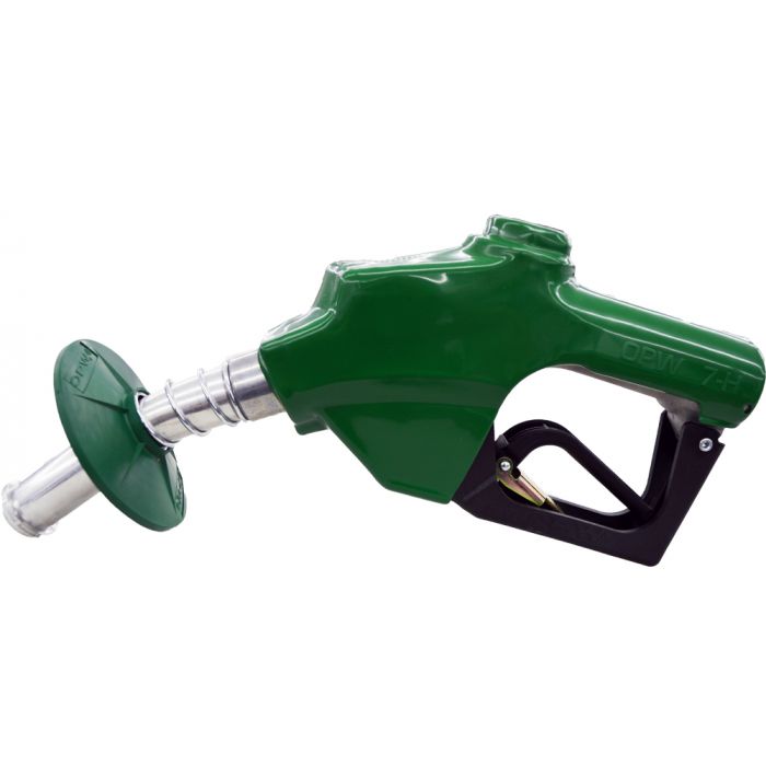 OPW 7H-0100-NUL 1'' Green Automatic Shut-Off Nozzle w/ Spout Ring 