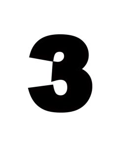 4" BLACK NUMBER "3" Decal