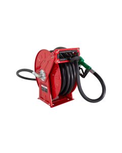 Fill-Rite FRHR07550 3/4" x 50' Retractable Fuel Hose Reel with Auto Nozzle Suitable for Gasoline, Diesel, Kerosene, and Light Oils