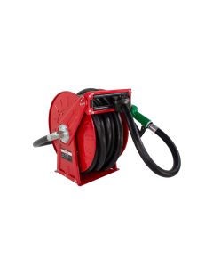 Fill-Rite FRHR10050 1" x 50' Retractable Fuel Hose Reel with Auto Nozzle Suitable for Gasoline, Diesel, Kerosene, and Light Oils