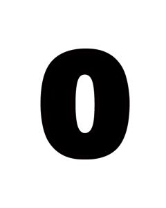 4" BLACK NUMBER "0" Decal