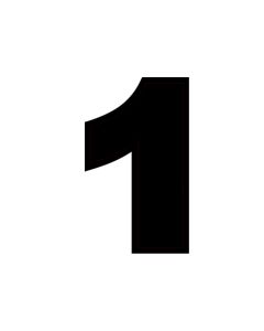 4" BLACK NUMBER "1" Decal