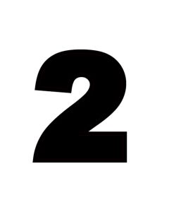 4" BLACK NUMBER "2" Decal