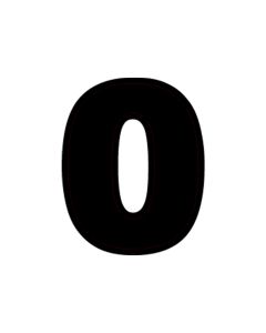 3" BLACK NUMBER "0" Decal