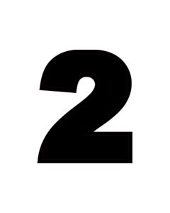 3" BLACK NUMBER "2" Decal