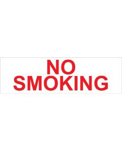 4" X 13.5" NO SMOKING PUMP Decal - WHITE W/ RED LETTERING