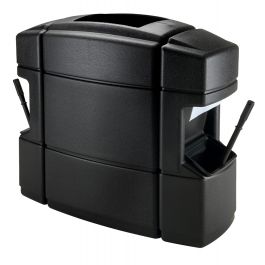 DCI Marketing 40-Gallon Rectangular Trash Can - Waste & Wipe Container, Black
